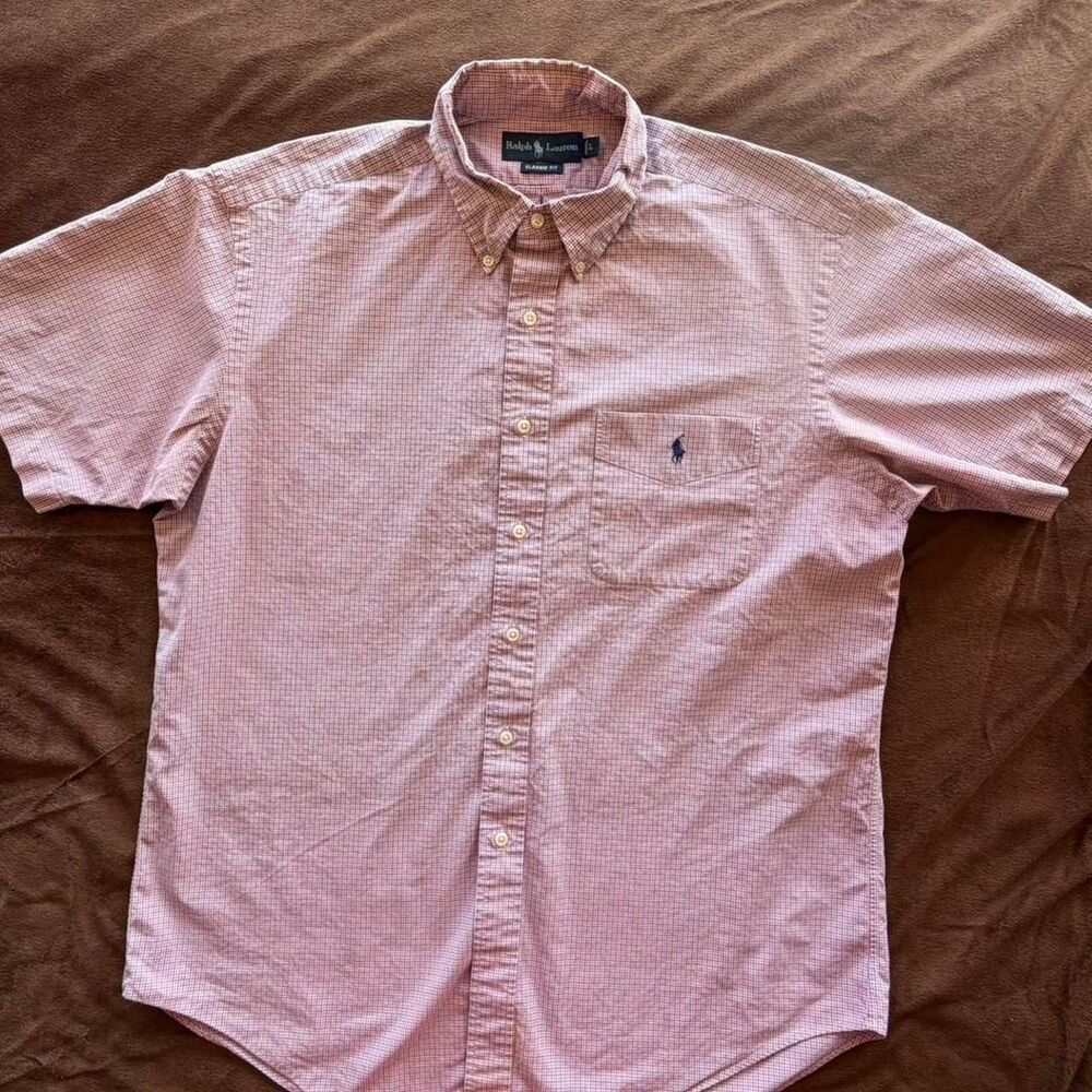 Ralph-lauren Men's Pink and Purple Shirt L
